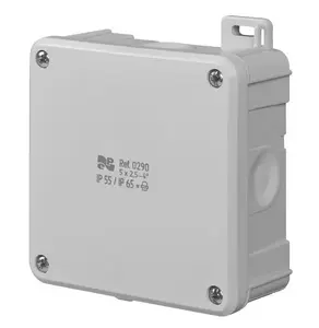 Коробка монтажная ELEKTROPLAST 0290-04, корпус 98×98×46 мм, IP55/IP65, серый