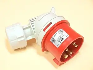 PCE angled portable plug 16A 5P 400V red IP44 TWIST (8015-6)