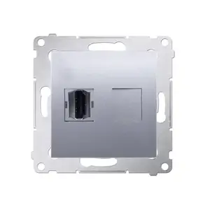 Розетка Kontakt-Simon DGHDMI.01/43 Silver — HDMI настенная, пластик, IP20, 75×75×33 мм