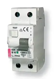 Residual-current circuit breaker Eti-Polam KZS-2M 2P 25A C 30mA type AC