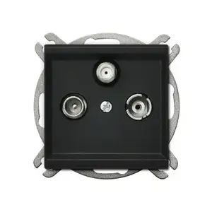 Розетка Ospel GPA-RSP/m/33 — чёрная, IP20, 71×71×35 мм