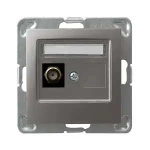Socket outlet Ospel GPA-1YF/m/23, titanium finish, IP20, 71×71×38 mm