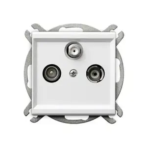 Розетка Ospel GPA-RS/m/00, белая, IP20, 71×71×35 мм
