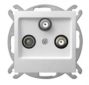 Розетка Ospel GPA-Y2S/m/00 белая, IP20, 71×71×38 мм