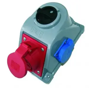 PCE COMBO-POL power socket with switch 32A 400V 3P+Z+N and 2x230V IP44 (model 960625421W)