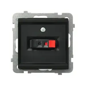 Socket outlet Ospel GG-1R/m/33, black, IP20, 71×71×40 mm