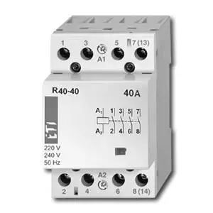 Модульный контактор Eti-Polam R40-40 40A 230V AC 4NO/0NC (MPN 002463410)