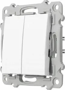 Wall switch Ospel Szafir ŁP-2Z/m/00 — double rocker (two-gang) candle-style, white