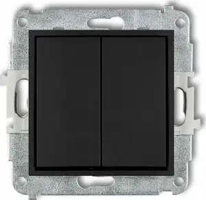 Switch mechanism Karlik Mini 12MWP-33.1 double flush-mounted two-way switch, black
