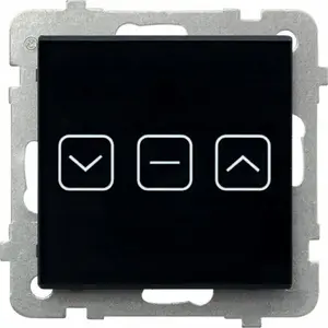 Wall-mounted Ospel Sonata Touch ŁPD-7RS/M/32 touch roller-shutter switch 10AX 230V with backlight, black glass