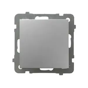 Настенный переключатель Ospel ŁP-1G/m/18 Silver — одноклавишный 10 А, IP20, 250 В, 71×71×40 мм