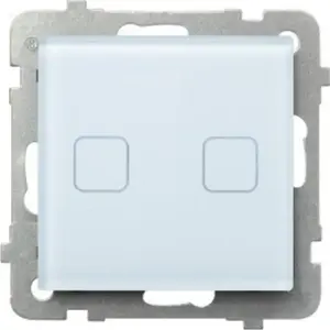 Ospel touch rocker switch Sonata Touch ŁPD-2RS/M/31 double flush-mounted with backlight 10AX 230V white glass