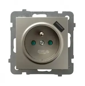 Kontaktligzda Ospel GP-1GZPUSB/m/45 ar USB, 16 A, matēta tērauda, 73×73×50 mm
