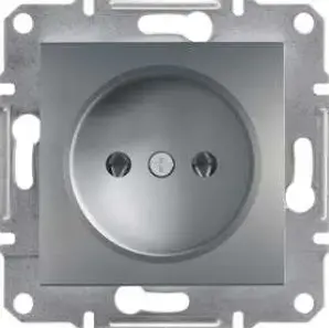 Electrical wall socket Schneider Electric Asfora single stainless steel EPH3000162