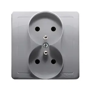Розетка Kontakt-Simon BMGZ2Z/21 — нержавеющая сталь, IP20, 250 В, пластиковый корпус, 80.5×80.5×45 мм
