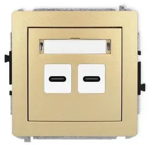 USB charger Karlik 29DCUSB-7 dual 2×USB-C 20W max gold