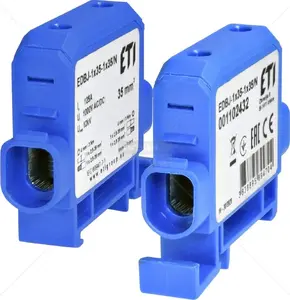 Terminal block Etipo Zacisk ETI Polam 001102432 125A single-pole for Al/Cu conductors 2.5–35 mm² blue EDBJ-1x35-1x35N