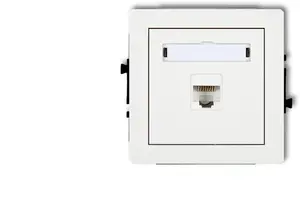 Механизм компьютерной розетки Karlik DECO одиночный 1×RJ45 Cat5e 8‑контактный матовый белый 25DGK-1