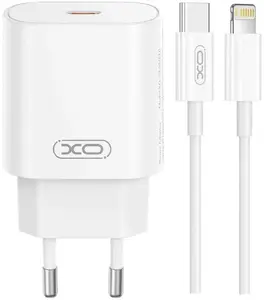 Сетевое зарядное устройство No name CE25 25W PD USB-C 1x USB-C порт белое с кабелем USB-C—Lightning