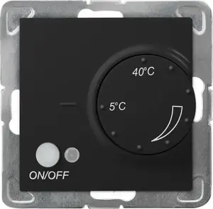 Temperature regulator Ospel Impresja RTP-1YN/m/33 with air sensor, black metallic