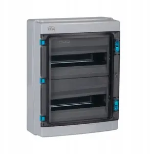 Modular surface-mounted distribution box Kanlux KDB-IP65-S26T 2x13 modules IP65 IK10 N+PE II class, grey doors transparent