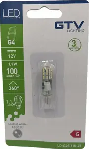 LED spuldze GTV LD-G93W25-45 2,5W G9 SMD 2835 regulējama 220 lm 4000K neitrāla balta