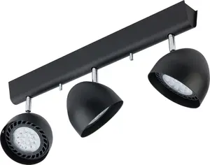 Griestu prožektors NOWODVORSKI VESPA BLACK III 8841 — virsmas montāžas, melns