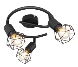 Подвесной светильник GLOBO 54802S-3, корпус металл, патрон E14 для LED, 40 Вт, Ø230 мм, H180 мм, черный