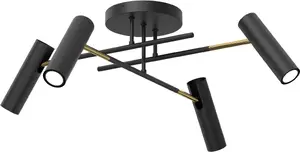 Ceiling lamp Luminex Axion 4323 4×8W GU10, black and gold finish