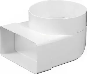 AWENTA Elkonis 90° KP204-23/150 no taisnstūra 60×204 mm uz Ø150 mm