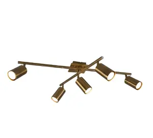 Потолочный светильник TRIO Marley GU10, латунный цвет, 5×GU10, 230В, 770×570×220 мм