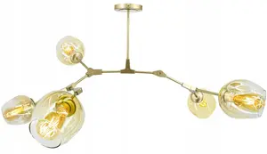 Griestu lampa Mdeco Elem Boston 1962/5 GOLD 2x60W E27, zelta/varš toņa