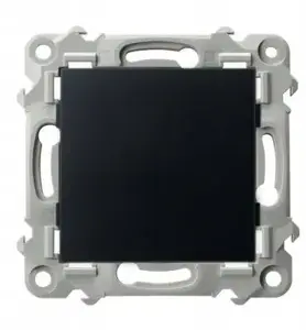 Ospel SZAFIR cover plate Z-1Z/m/33 — black metallic finish for electrical switch/outlet frames