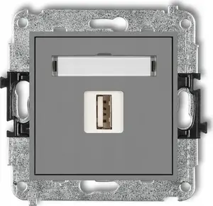 USB wall charger Karlik model 27MCUSB-3 single-port 5V 2A, matte gray