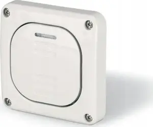 Iebūvējamais durvju zvana poga Scame Protecta IP66 hermētiska 10A modelis 137.3311B pelēka (bez kastes)