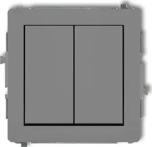 Double stair switch Karlik Deco 27DWP-33.1, gray matte, double rocker, no pictograms