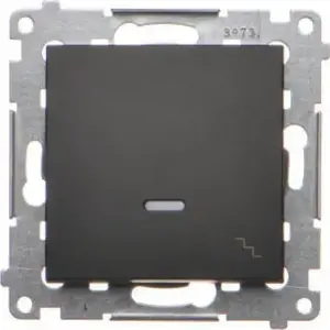 Kontakt-Simon stair switch module with LED backlight DW6AL.01/49 16AX 250V screw terminals black matte