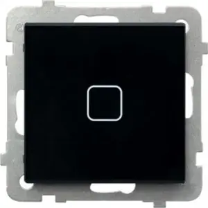Wall touch switch Ospel Sonata Touch ŁPD-1RS/m/32 single-pole 10AX 230V with indicator black glass