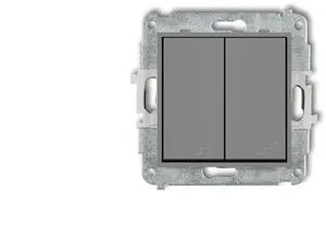 Double staircase switch mechanism Karlik ICON 27IWP-33 gray matte for flush mounting