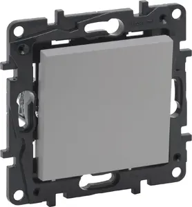Push Button Single Legrand Niloe Step 863309 aluminium finish for wall switch panels