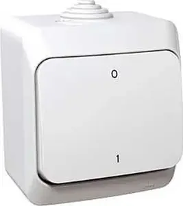 Schneider Electric Cedar Plus двуполюсный накладной выключатель 16AX IP44 белый
