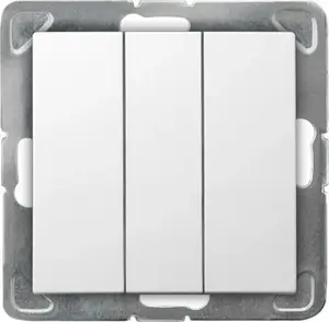 Wall-mounted Ospel Impresja ŁP-24Y/m/00 triple flush push button switch 10AX 250V IP20 white