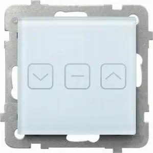 Ospel SONATA touch shutter switch with backlight, white glass, model ŁPD-7RS/m/31
