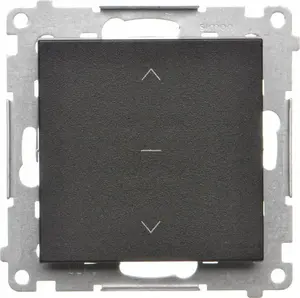 Кнопка для рольставней Kontakt-Simon 55 TZP1K.01/149 модуль 10 A 250 V~ быстрозажим матовый черный