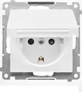 Kontakt-Simon Schuko Socket 55 TGSZ1BCZ.01/111 IP44 with shutter and gasket, modular frame, 16 A 250V~ white matt