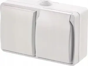 Surface-mounted EMOS switch A1397.5 stairway switch IP44 white