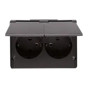 Розетка Kontakt-Simon EGSZ2NZB/48, антрацит, IP44, 250 В, 103.5×76×48 мм