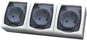 Розетка Ospel GNH-3HZ/00/d — 16 A, IP44, белая
