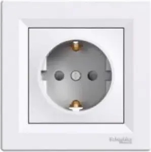 Schneider Electric Asfora одинарная встраиваемая розетка Schuko с защитными шторками белая EPH2900221