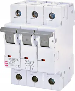 Автоматический выключатель Etipo Asti-Etimat 6 3P D 20A 6kA AC (MPN 002164517)